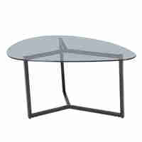 ROCKS COFFEE TABLE SET 2PCS GLASS TRANSPARENT METAL BLACK 82x59xH40cm PRC