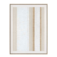 EVIK SAND PAINTING DECORATIVE 60x80x4 CANVAS WHITE BEIGE WOOD NATURAL