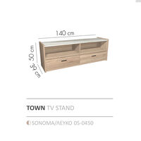 TOWN TV STAND MELAMINE SONOMA WHITE MARBLE 145x39xH50cm E1 EU