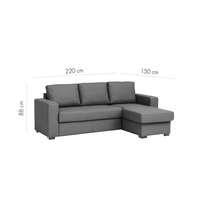 ALDO CRISTIANO SOFA BED REVERSABLE CODE CHENILLE GREY DARK R465 E1 EU