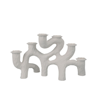DECKER CANDLE HOLDER POLYRESIN WHITE 34,9x14,3xH20