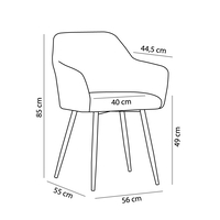 SAVVY CHAIR FABRIC PURO LIGHT METAL BLACK PRC