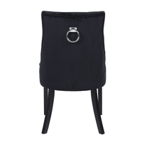 VERONA CHAIR WITH METAL RING FABRIC BLACK WOOD PIN