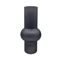 INEL VASE GLASS BLACK D17xH34,5cm PRC