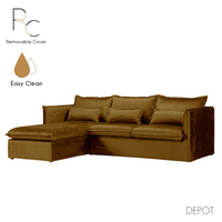 ONE ONLY SOFA CORNER LEFT EASY CLEAN FABRIC GOLD E1 EU