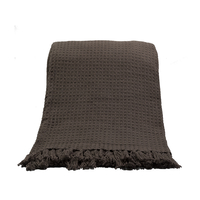 PIQUE THROW COTTON POLYESTER MOCHA 180x240cm IN
