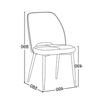 BOUTON CHAIR FABRIC GREY METAL BLACK PRC