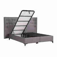 ORIGAMI BED WITH STORAGE (FOR MATTRESS 160x200cm) VELVET GREY 26-902 E1 TR