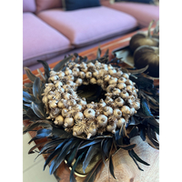 XMAS HEDEL WREATH POLYFOAM GOLD D32xH6cm PRC