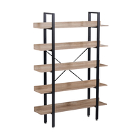 HORIZON BOOKCASE 5SHELVES CHIPBOARD WITH MELAMINE SONOMA BLACK 120x28xH170cm E1 PRC