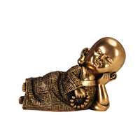 LITTLE MONK 2 DECO BUDDHA POLYRESIN GOLD BLACK 15,