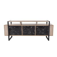 WAGON TV STAND MELAMINE SONOMA BLACK STONE METAL 150x40xH60cm E1 TR