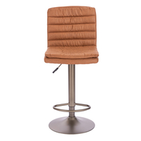BRAS STOOL BAR FABRIC BROWN GUNMETAL METAL PRC