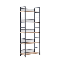 NEST BOOKCASE MELAMINE NATURAL BLACK 60x28xH154cm
