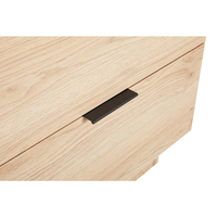 CUBIUS NIGHTSTAND 2DRAWERS MELAMINE NATURAL MELAMINE SMOKE BLACK E1