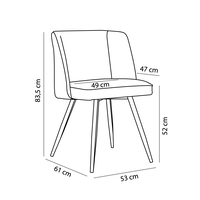 ZOLA CHAIR FABRIC BLUE EKAI MIX METAL BLACK E1 PRC