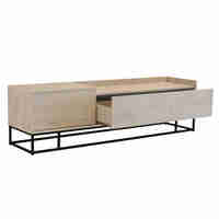 HILTON TV STAND CHIPBOARD WITH MELAMINE CARTA SONOMA DECAPE METAL BLACK 160x39,5xH45cm E1 PRC