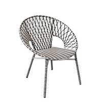 GRANADA CHAIR PE WOVEN BLACK WHITE 76x65xH82cm PRC