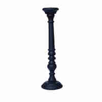 BERNI CANDLE HOLDER WOOD MANGO BLACK D13xH50cm IN