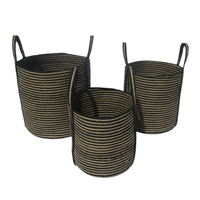YIRMI BASKET SET 3PCS JUTE NATURAL BLACK 40x40xH40