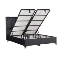 STICKS BED WITH STORAGE (FOR MATTRESS 160x200cm) VELVET GREY 26-911 E1 TR