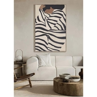 QUIET GRACE PAINTING DECORATIVE WITH FRAME 80x120x4 CANVAS BEIGE BLACK PP