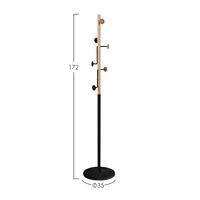 TREE COATRACK WOOD ΒΕΕCH NATURAL METAL BLACK E1 PRC