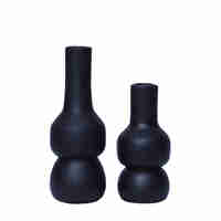ANTIOPE CANDLE HOLDER WOOD MANGO BLACK D7xH26cm IN