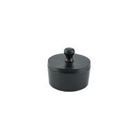 BOITE STORAGE JAR WITH LID ALUMINIUM BLACK 11x11xH