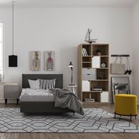 MINTONI BOOKCASE CHIPBOARD WITH MELAMINE CARTA SONOMA WHITE WITH PATTERN 80x39xH180cm E1 PRC