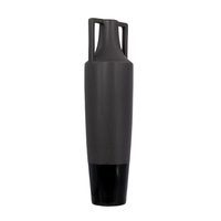 AIMA VASE CERAMIC ANTRACITE MATTE SILVER GUN 13,5x