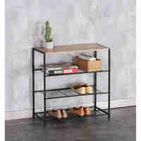 RAIL 3 SHOERACK 3SHELVES CHIPBOARD WITH MELAMINE SONOMA BLACK E1 PRC