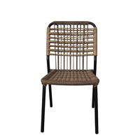 PANAMA CHAIR PE TWISTED WOVEN BROWN NATURAL BLACK 45x58xH83cm PRC