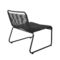 CORD ARMCHAIR PE IMITATED GRASS WOVEN BLACK BLACK 73x64xH71cm PRC