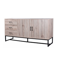 NATURE SIDEBOARD CHIPBOARD WITH MELAMINE CARTA OAK METAL BLACK 160x40xH75cm E1 PRC