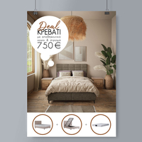 DEAL SET BED WITH STORAGE AND MATTRESS FABRIC BEIGE E1 TR