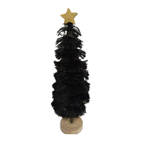 XMAS FUZZY TREE PINEWOOD BLACK D9xH46,5cm PRC