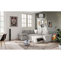 EDDI SOFA BED CORNER LEFT EASY CLEAN FABRIC TAUPE E1 EU