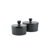 BOITE STORAGE JAR WITH LID ALUMINIUM BLACK 11x11xH
