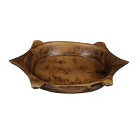 TURTLE TRAY WOOD BROWN 38x23xH13cm IN