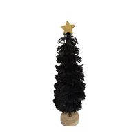 XMAS FUZZY TREE PINEWOOD BLACK D9xH33,5cm PRC