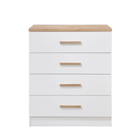 PRACTICO COMMODE 4DRAWERS CHIPBOARD WITH MELAMINE CARTA NATURAL WHITE E1 MY