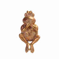 GRENOUILLE 3 DECO FROG POLYRESIN GOLD 11,2x10xH22,