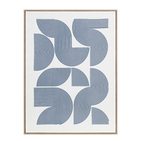 AZURE HEAVEN PAINTING DECORATIVE 60x80x5 CANVAS WHITE BLUE DARK WOOD NATURA