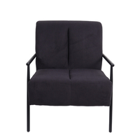 KIOTO ARMCHAIR FABRIC GREY DARK METAL BLACK PRC