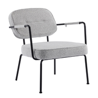 PRISLEY ARMCHAIR FABRIC CREAM METAL BLACK PRC