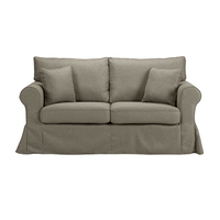 ASHLEY SOFA 2SEAT REMOVABLE COVER EASY CLEAN FABRIC BROWN LIGHT E1 EU
