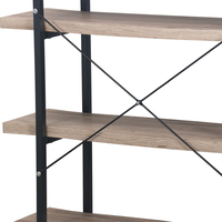 BRICK-URBAN BOOKCASE CHIPBOARD WITH MELAMINE CARTA NATURAL METAL BLACK 105x32xH140cm E1 PRC