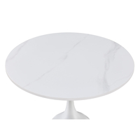SNOW SIDE TABLE CERAMIC WHITE WITH MARBLE PATTERN