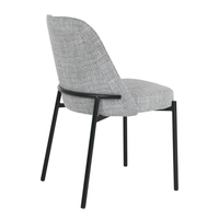 LUJO CHAIR FABRIC GREY LIGHT METAL BLACK MAT E1 PRC